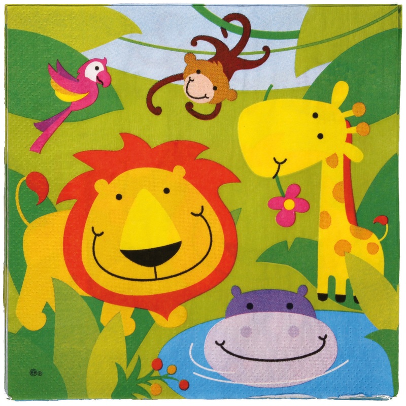 20 Happy Jungle napkins