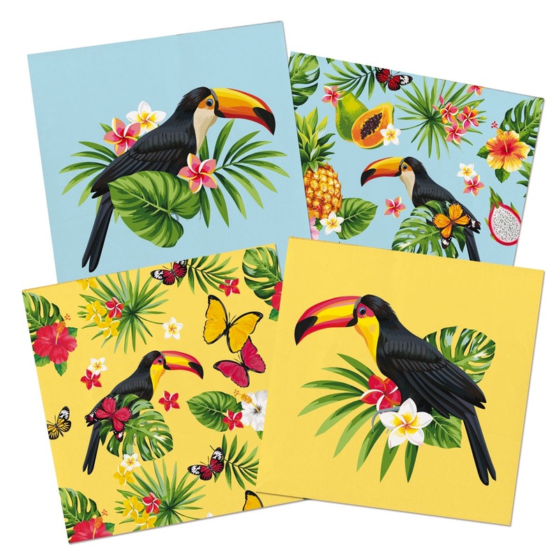 20 Toucan Hawaiian Napkins 33cm