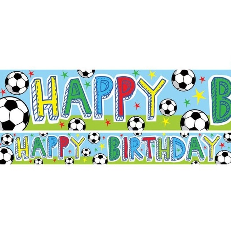 3 happy birthday football banners 1m