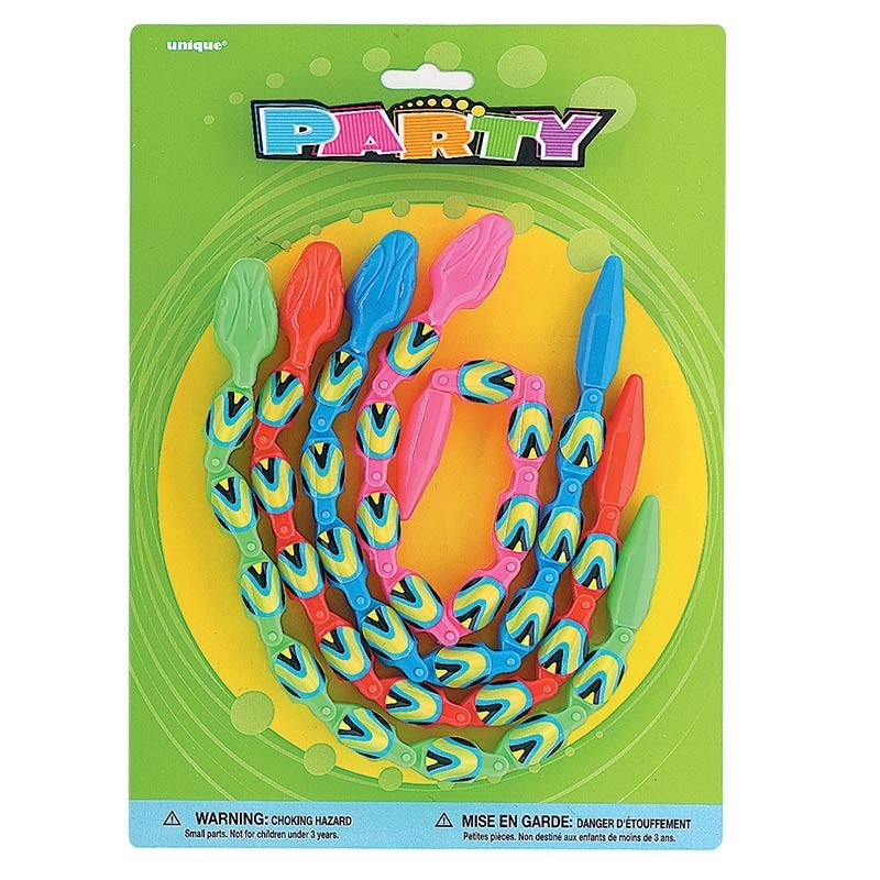 4 colorful Rio rubber snakes for gift bags