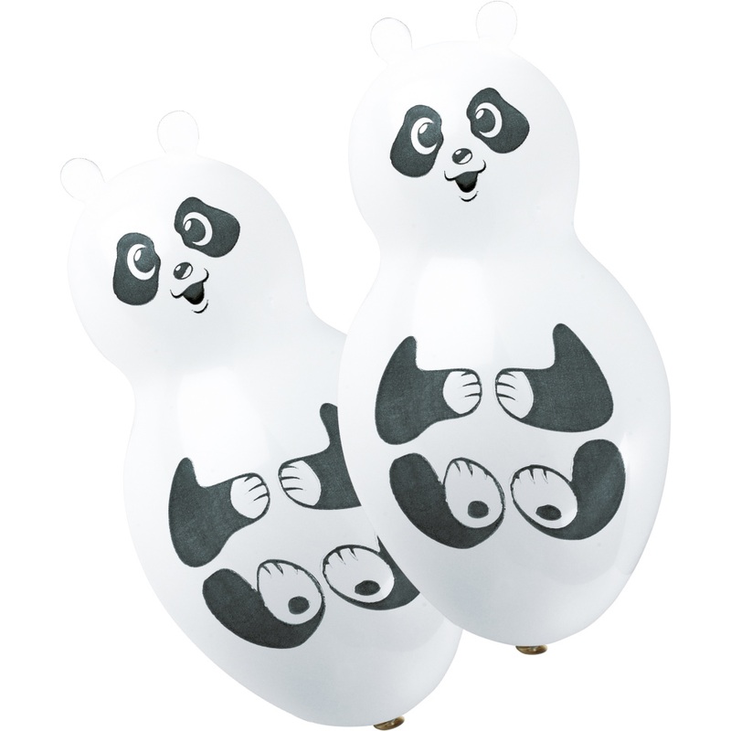 4 cute panda figure balloons