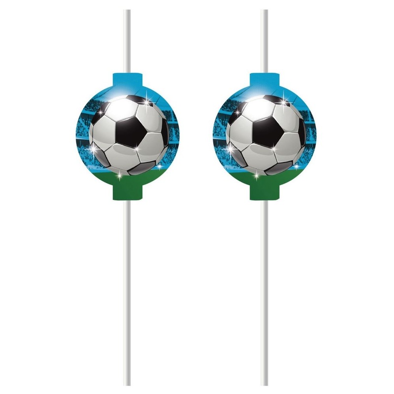 4 Soccer Fans Football Drinking Straws