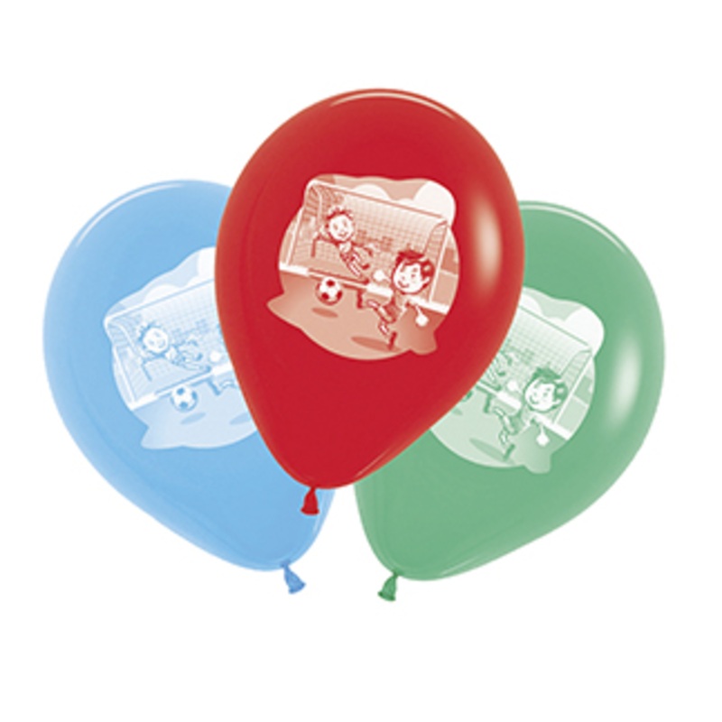 5 colorful Happy Kicker balloons 30cm
