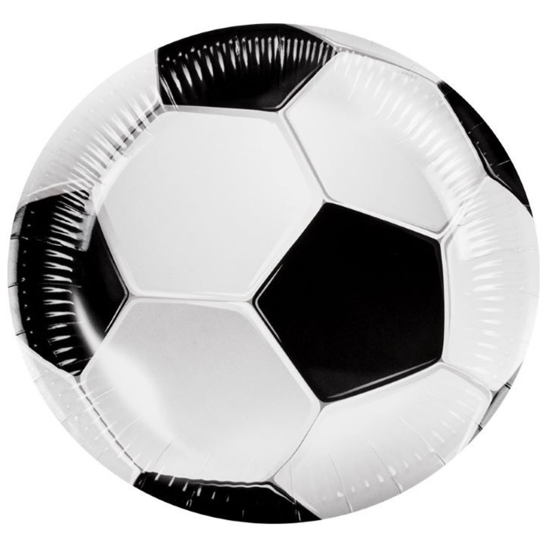 6 Football Party Paper Plates 23cm