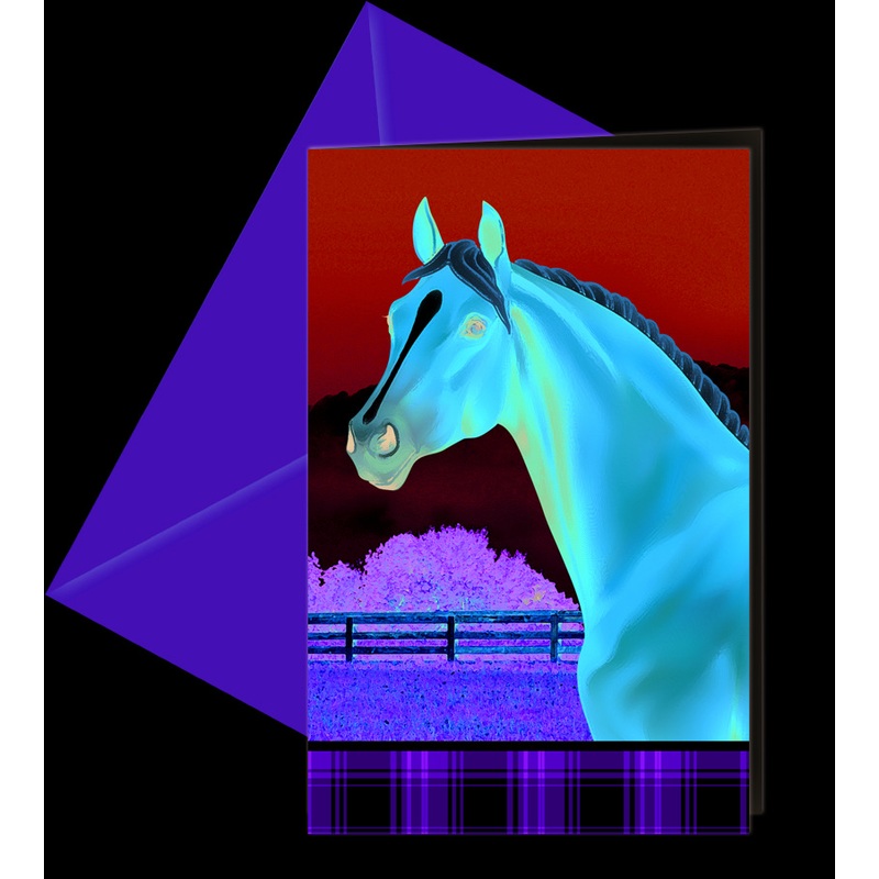 6 Horse Life invitation cards