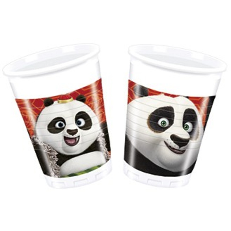 8 kung fu panda dragon warrior plastic cups 200ml