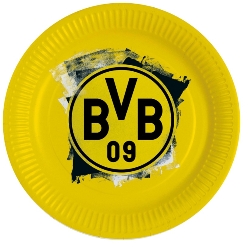 8 paper plates BVB Dortmund 23cm