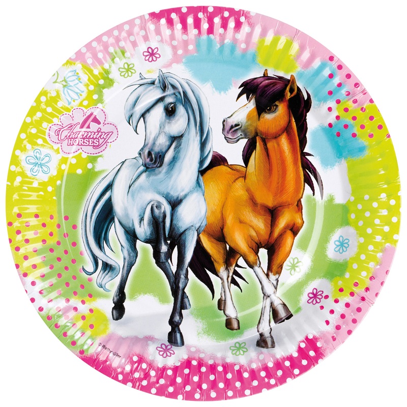 8 paper plates Partytime Charming Horses 23cm