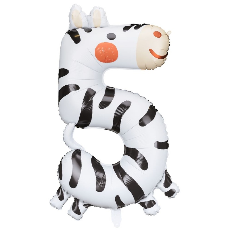 Animal world number 5 foil balloon 98cm