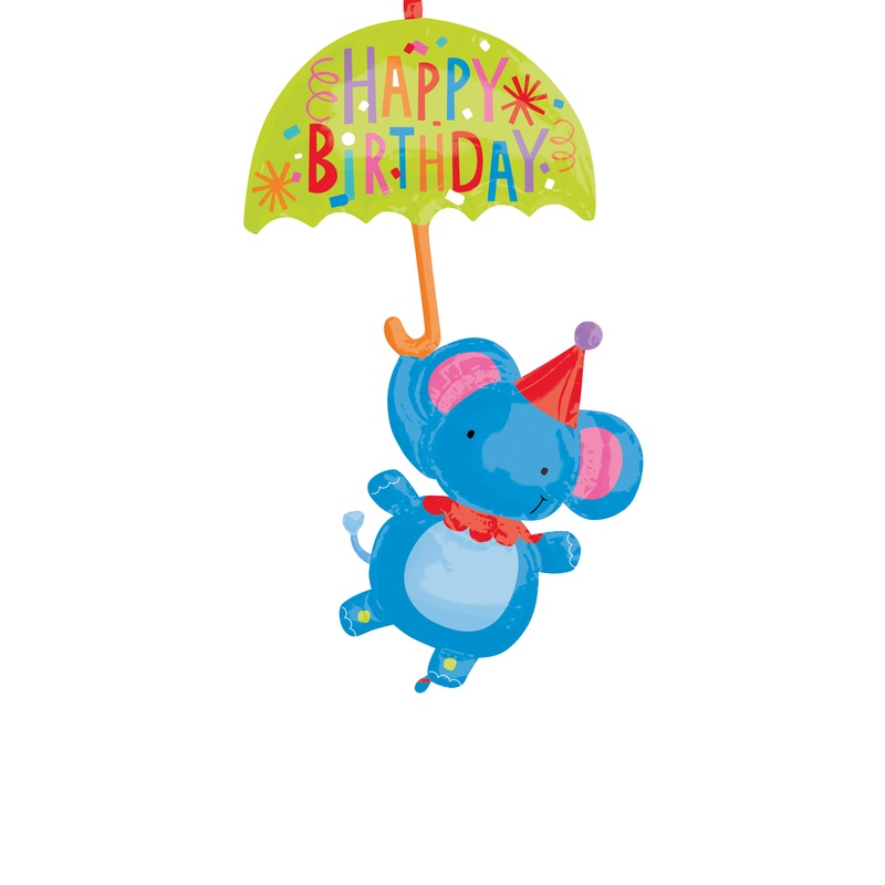 Birthday balloon flying circus elephant