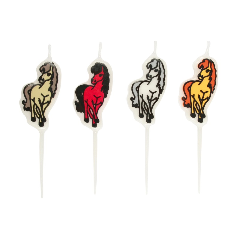 Horse farm party Lovable horses family cake candles 4 pieces