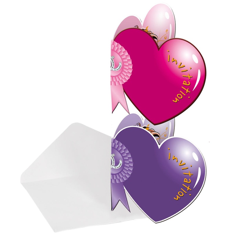 Horse love invitation cards 8 pcs