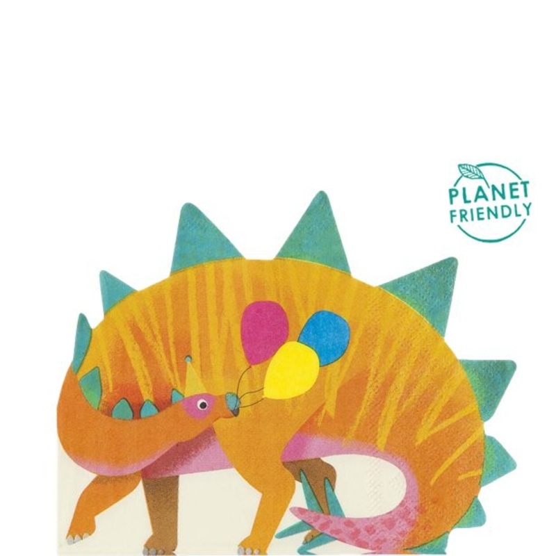 16 dinosaur party napkins 33cm