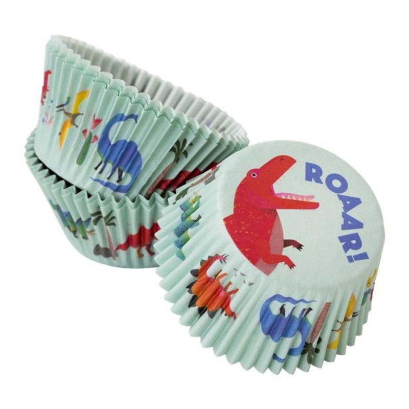 30 dinosaur cupcake liners