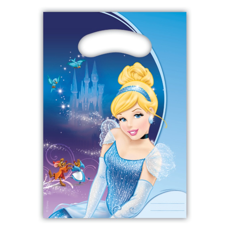 6 Cinderella's fairytale night gift bags 16.5 x 23cm