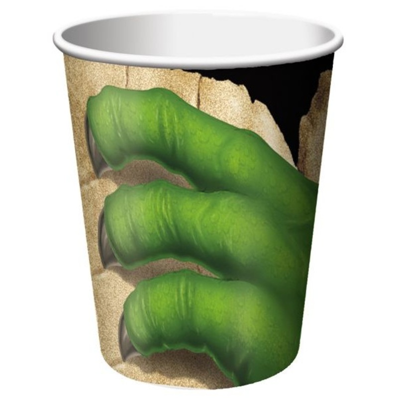 8 cave dinosaur paper cups 256ml