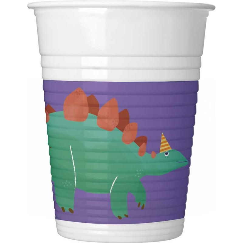 8 Dino birthday cups 200ml