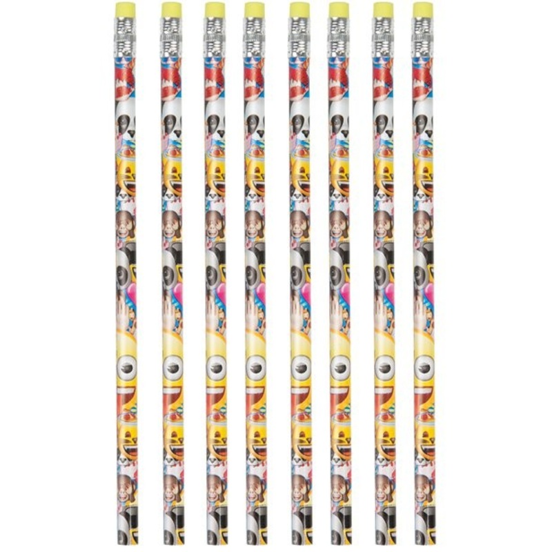 8 emoji pencils with eraser
