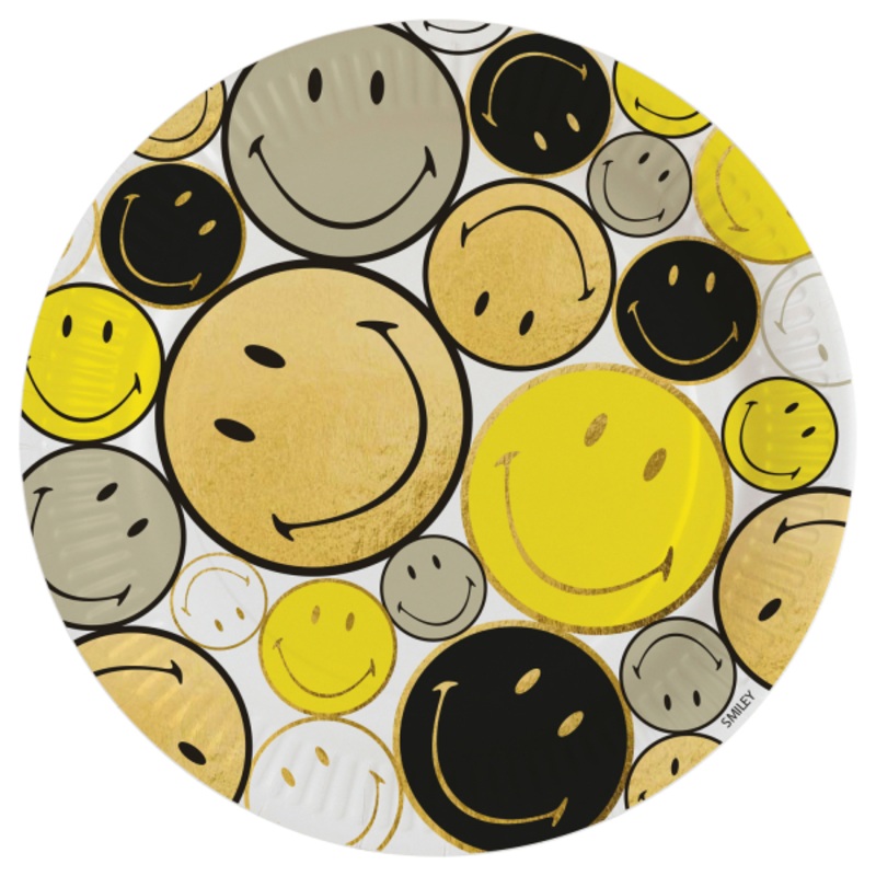 8 Golden Smile paper plates 23cm
