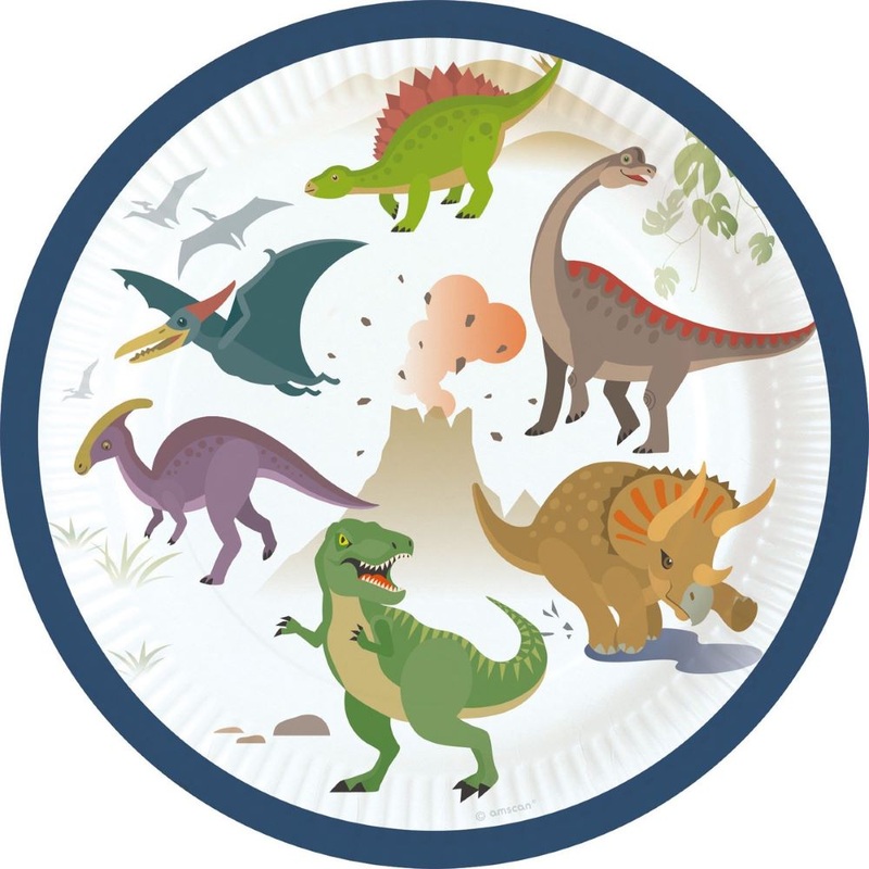 8 plates Happy Dinosaur 18cm