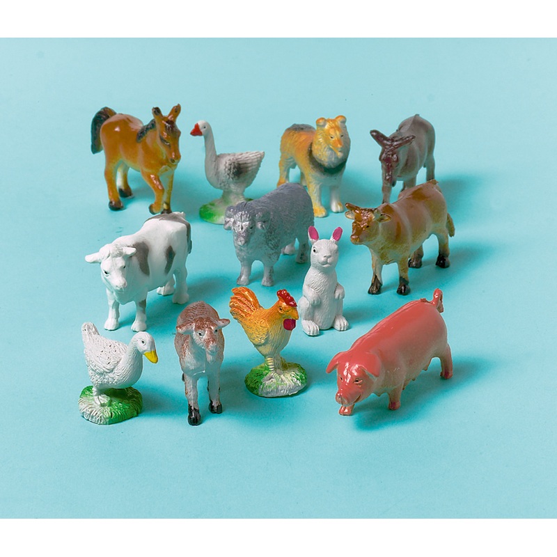 Cute farm animals figures 12 pieces
