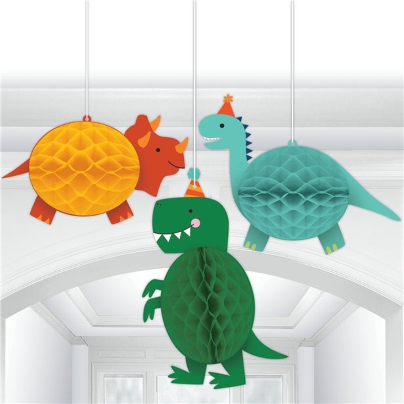 Dino Cuties honeycomb ball hanging decoration 3 parts