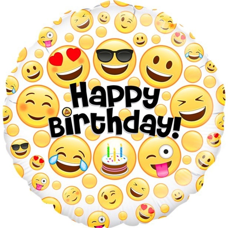 Emoji Birthday foil balloon 46cm