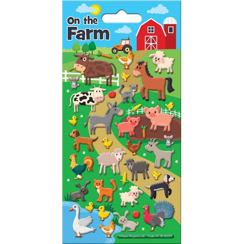 Farm animals foam rubber stickers