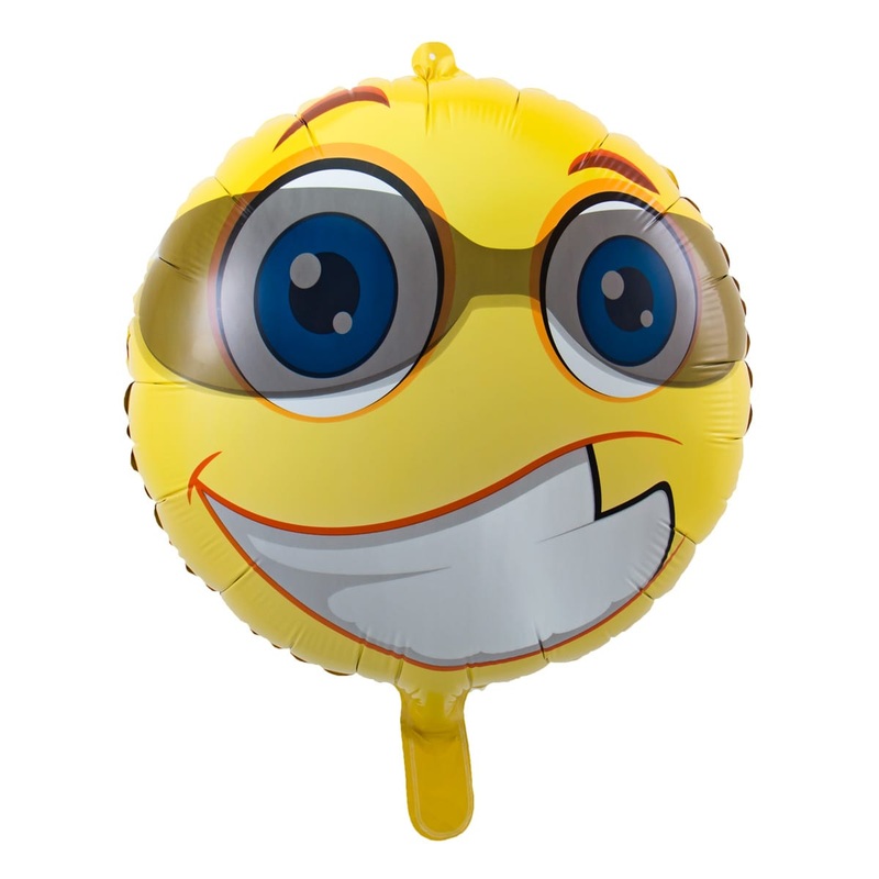 Foil balloon cool emoji with sunglasses