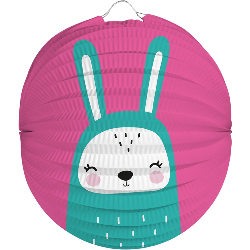 Pink rabbit lantern 22cm