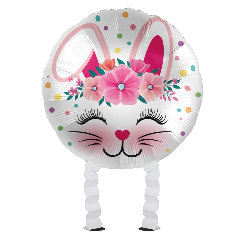 Running bunny foil balloon 43cm