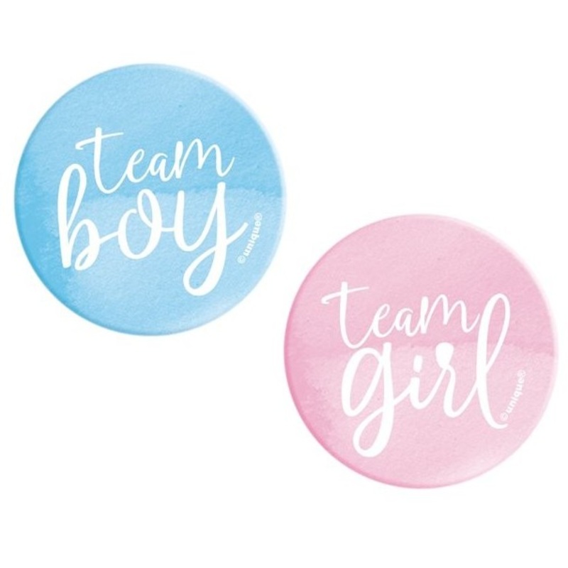 10 team boy & team girl buttons