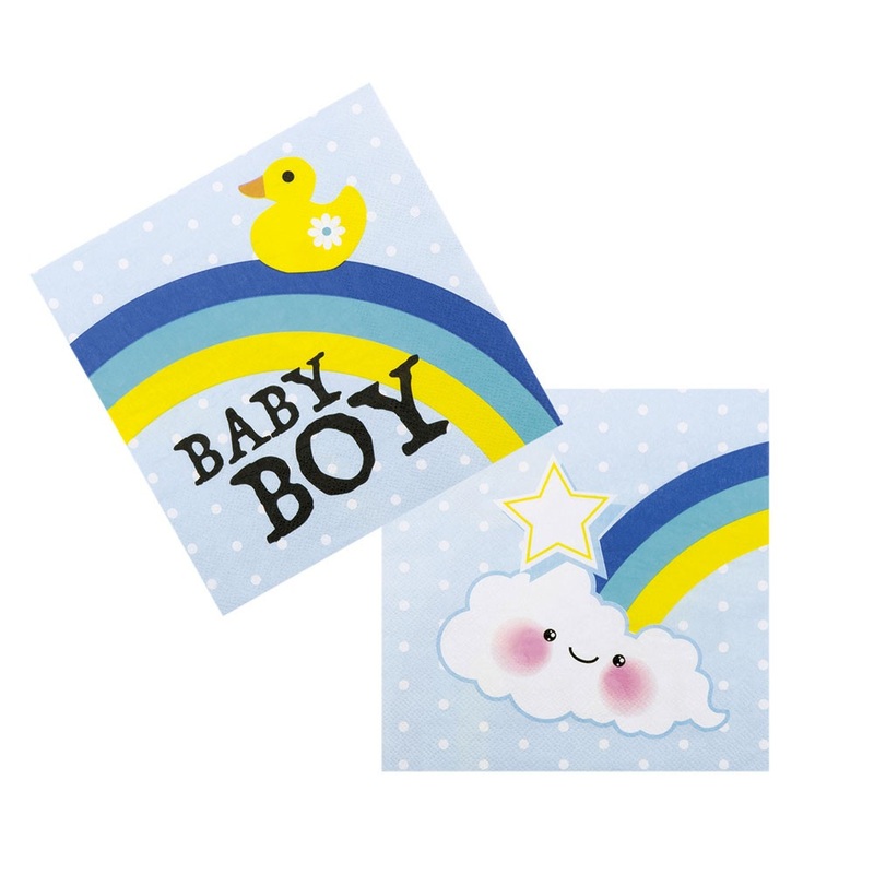 12 baby boy motif napkins