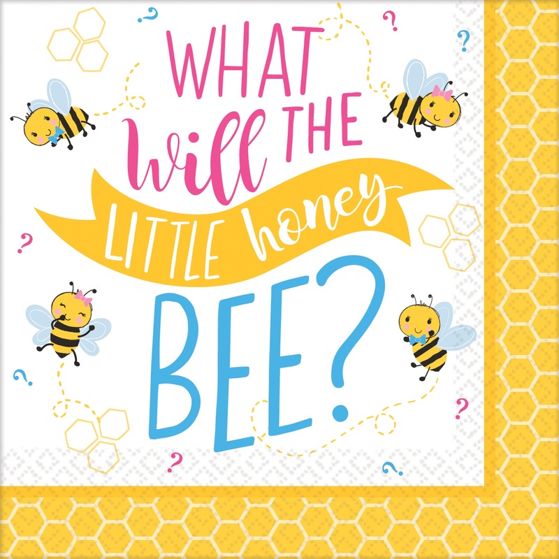 16 baby bees napkins 25cm