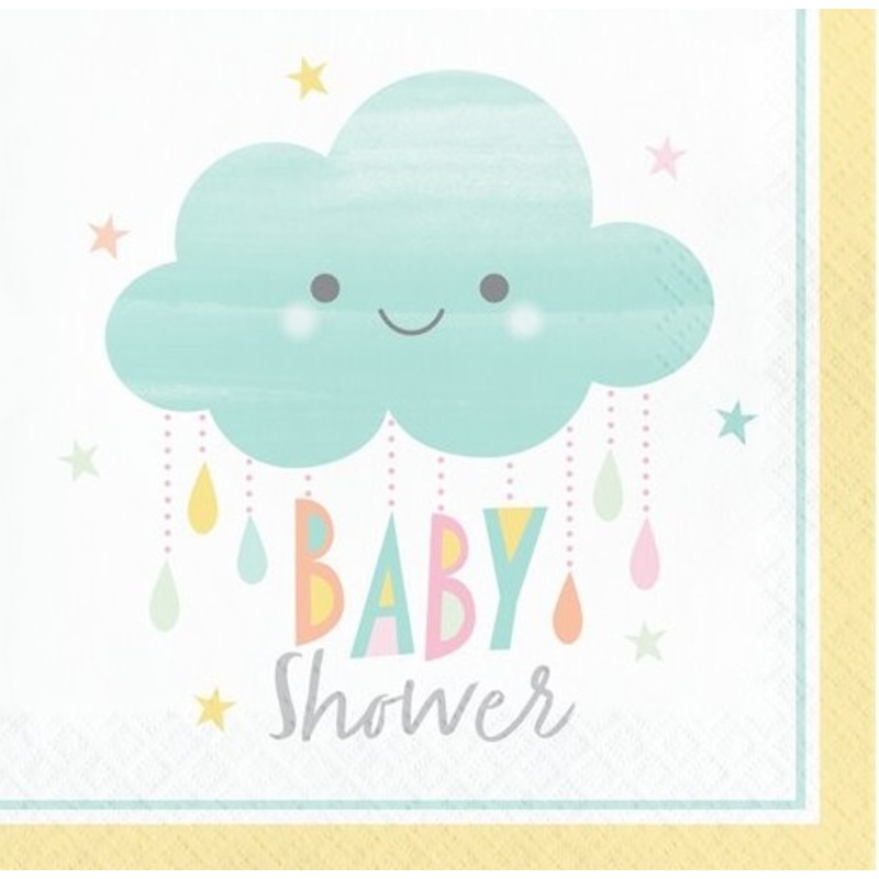 16 baby cloud napkins 33cm