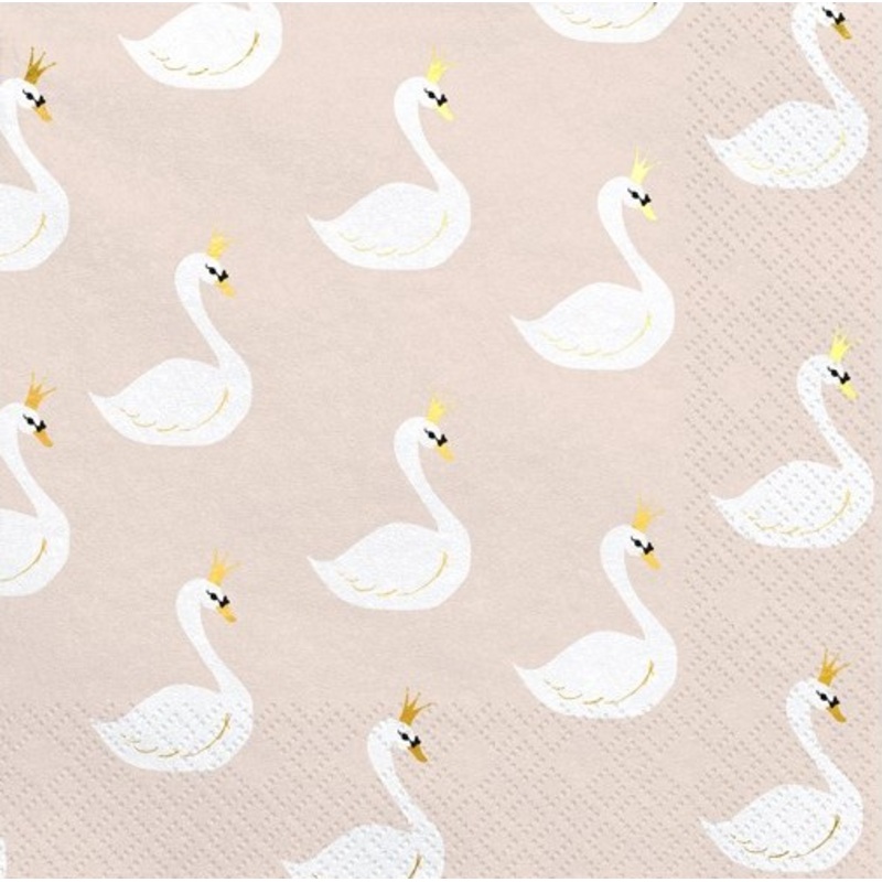 20 swan lake napkins 33cm