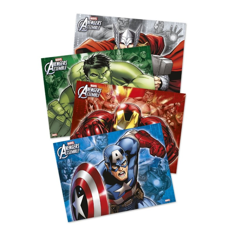 4 Avengers superhero placemats