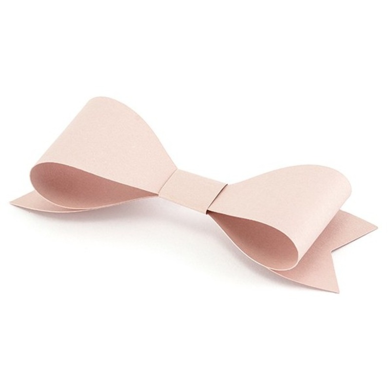 6 pink paper ribbons 8 x 2.6cm