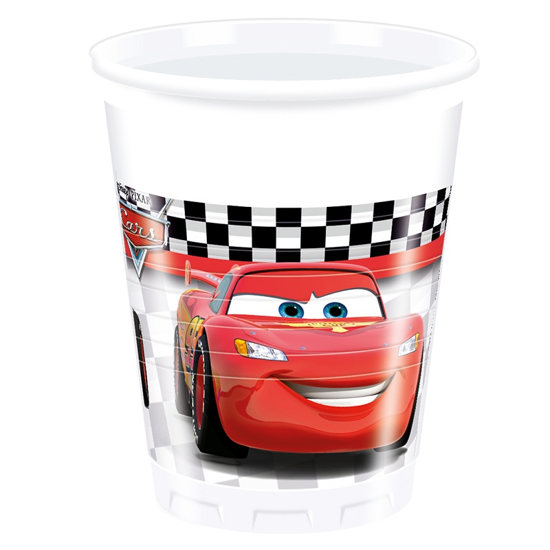 8 Cars Northern Cup Race plastic cups 200ml