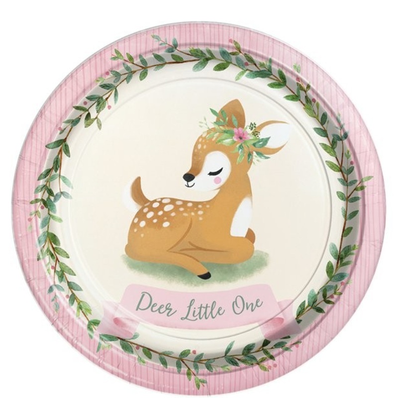 8 cute deer paper plates 23cm