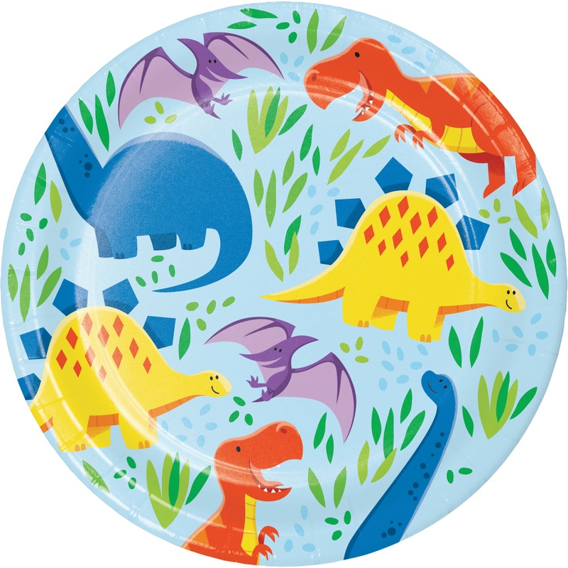 8 Dino children paper plates 18cm