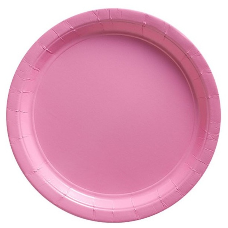 8 pink paper plates Geneva 23cm
