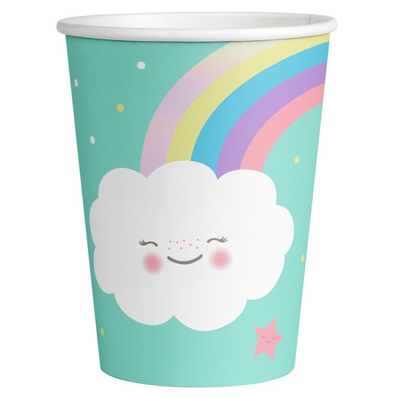 8 Sweet Clouds World paper cups 250ml