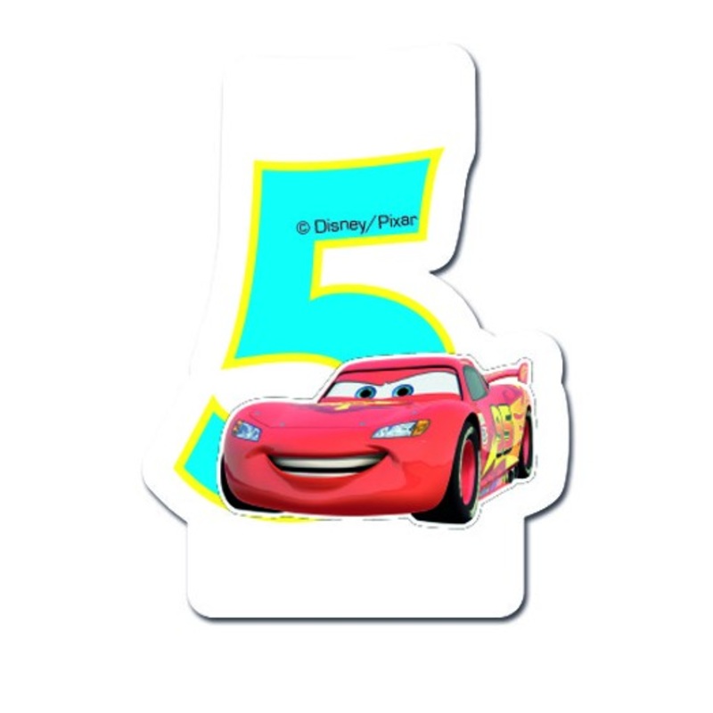 Cars Neon City cake candles number 5