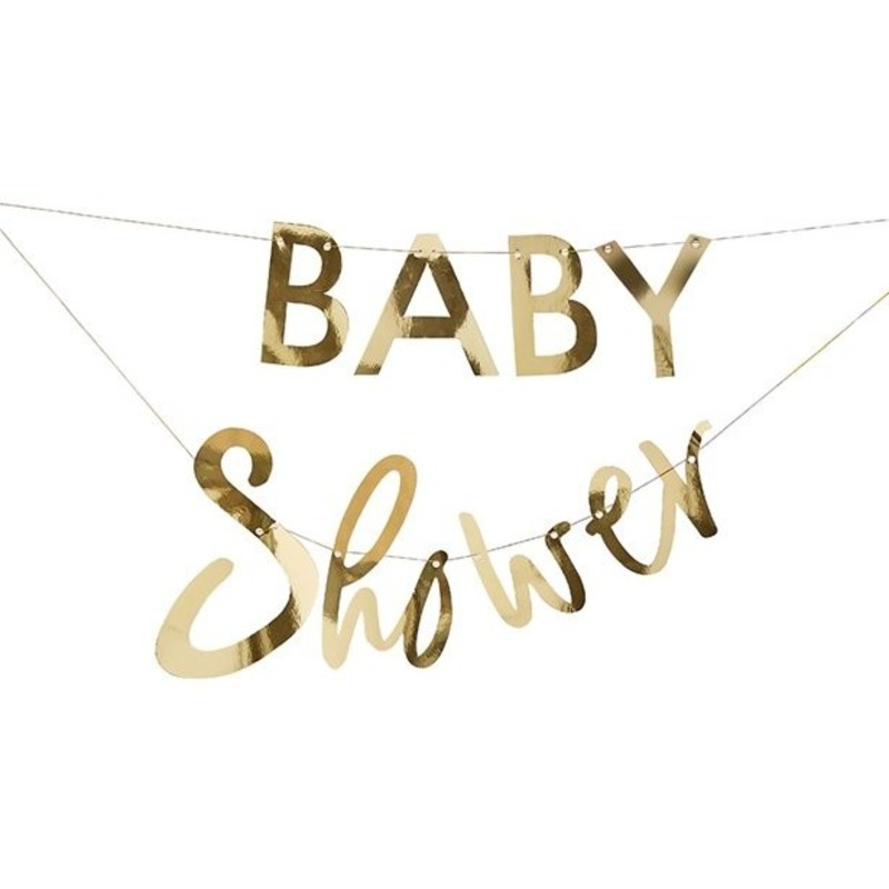 Golden metallic baby shower garland 2m