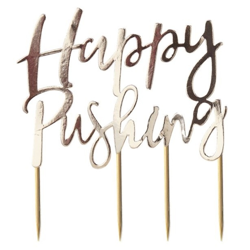 Happy Pushing cake topper 17 x 11cm