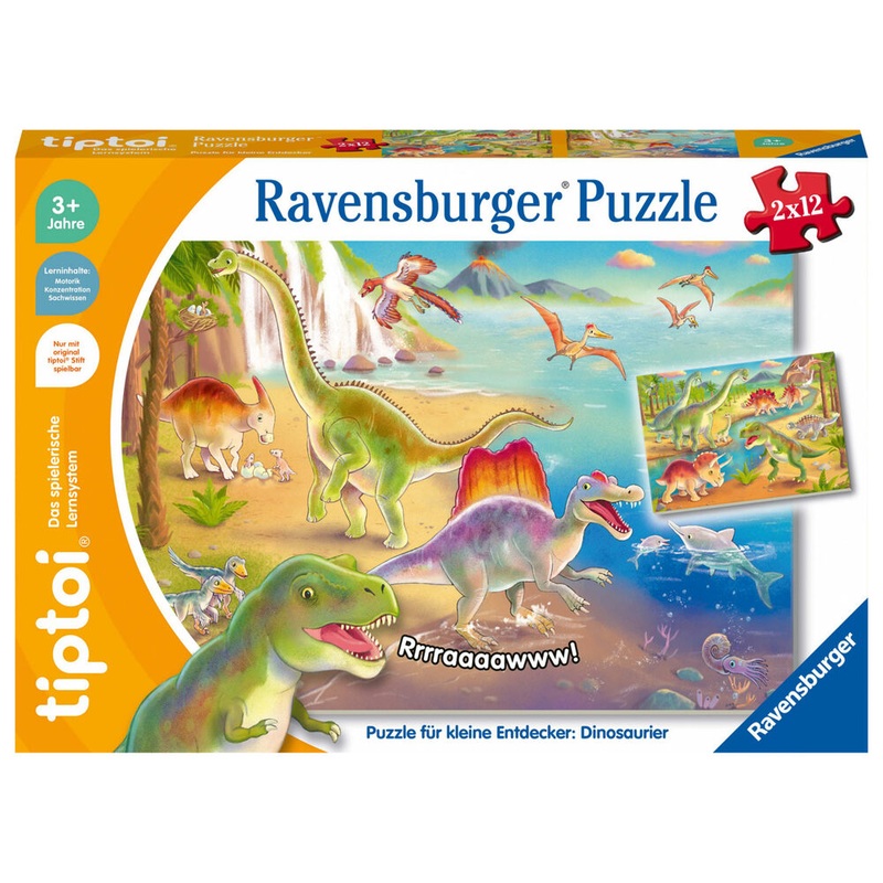 Ravensburger Lernspiel Puzzle Dinosaurier 2x12 Teile