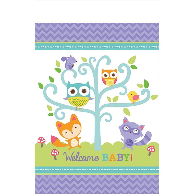 Welcome Baby tablecloth Adorable forest animals 137x259cm