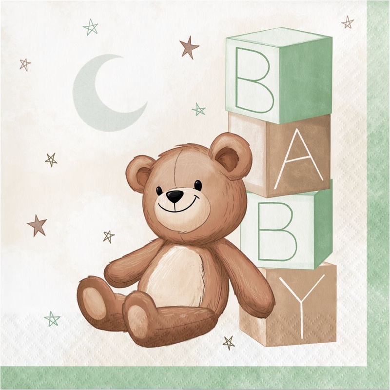 16 my little teddy napkins 33cm