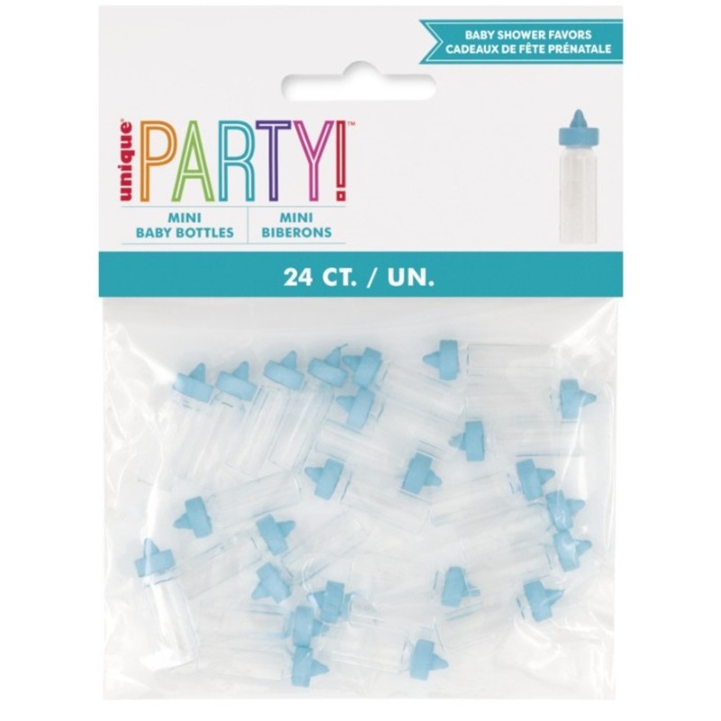 24 Fillable Blue Mini Baby Bottle